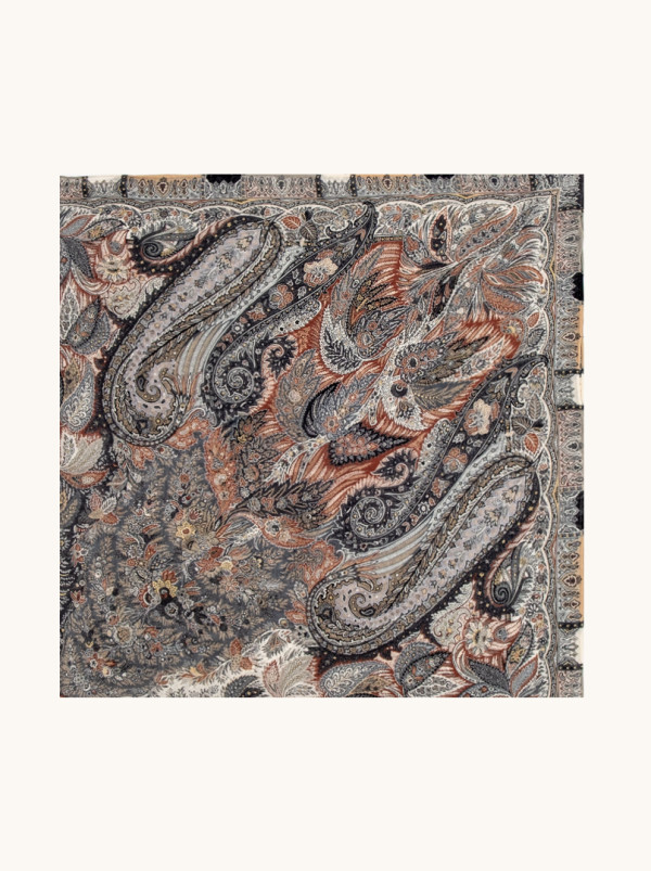 Duża chusta 100% jedwab klasyka orientu 105 cm x110 cm