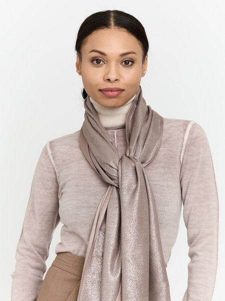 Taupe Formal Scarf with Shimmering Thread, 70x195 cm
