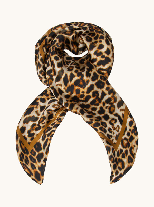 Duża apaszka jedwabna Dzika elegancja 90cm x 90cm