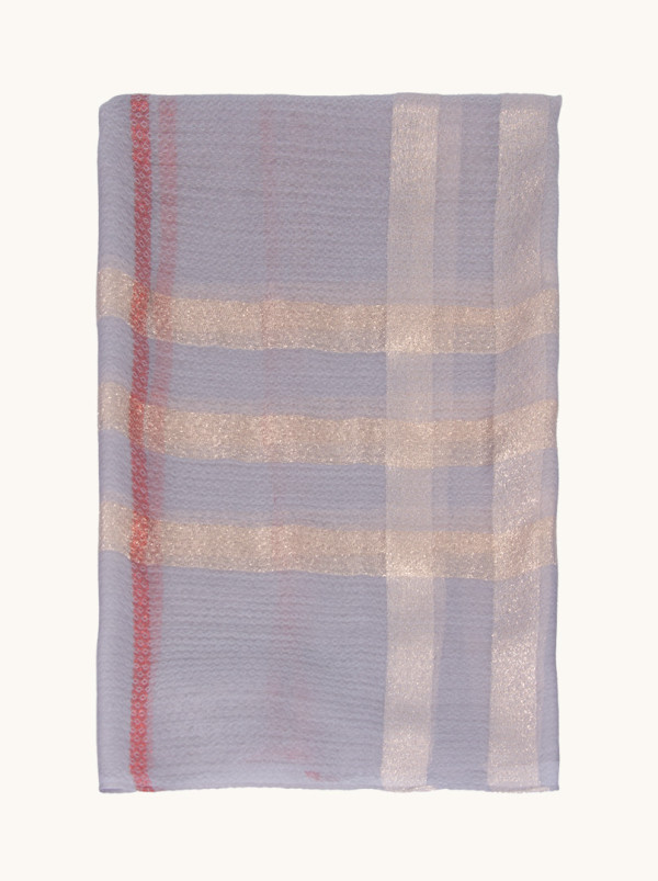 Grey checkered formal scarf 65 cm x 185 cm