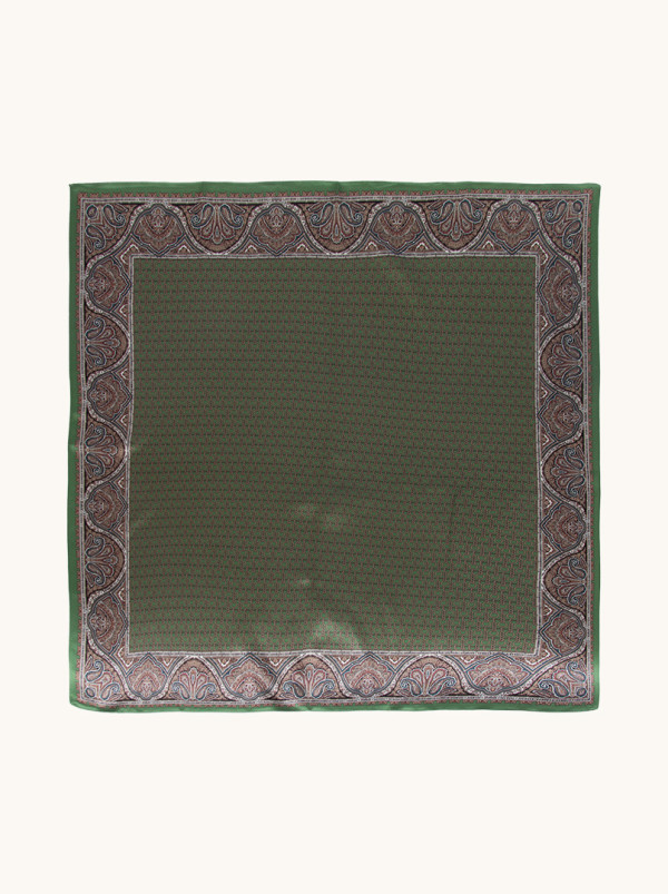 Duża apaszka jedwabna Malachitowy Blask 90cm x 90cm