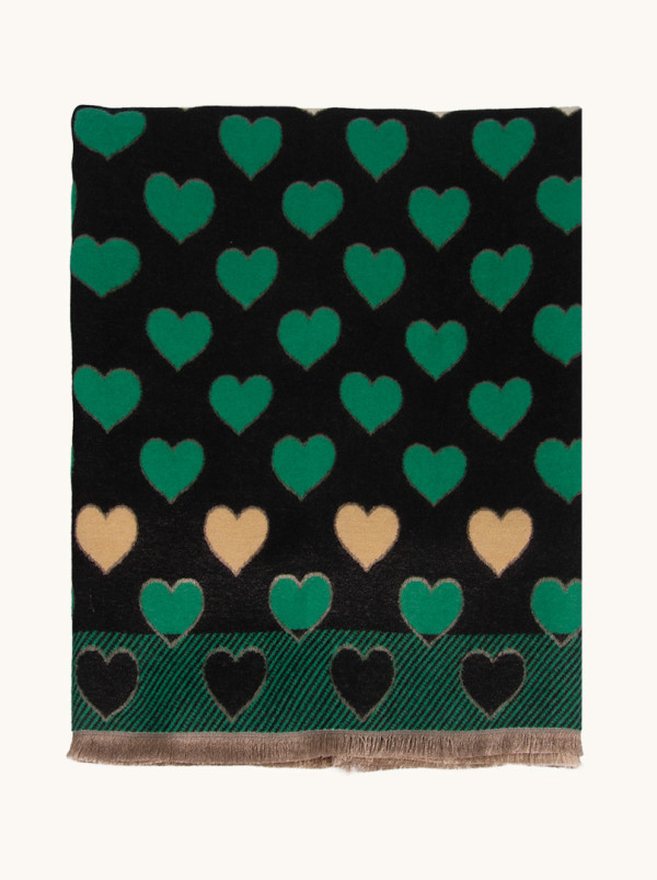 Szal ciepły w serca 65 x 190 cm