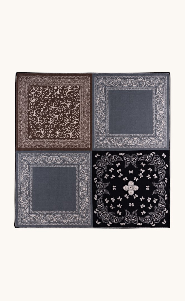 Apaszka wełna z jedwabiem z motywem paisley 65x65 cm