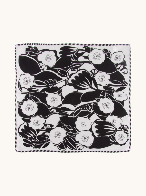 Mała apaszka jedwabna  gawroszka Szlachetna Cisza 53x53 cm PREMIUM