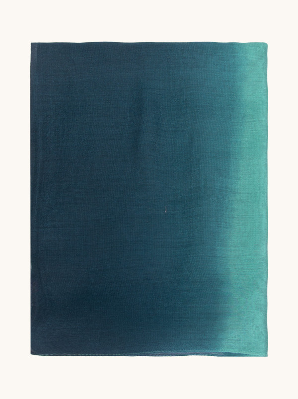 Shaded turquoise evening shawl 80cm x 190cm