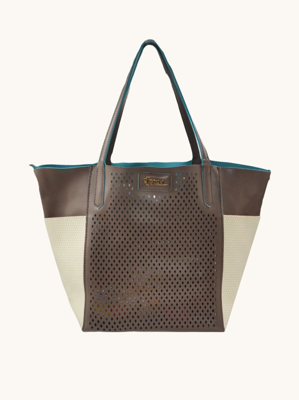 Torba brązowa Typu Shopper z Frędzlami