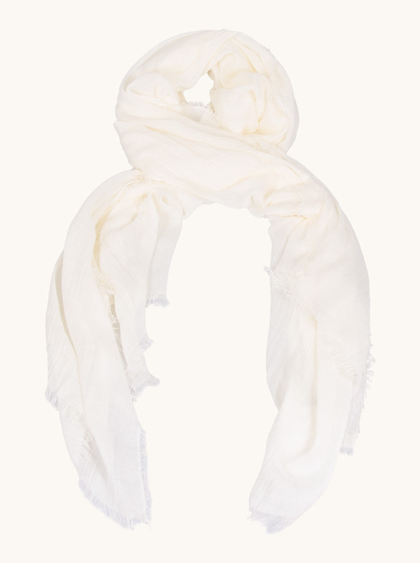Light shawl in ecru color 100 cm x 190 cm