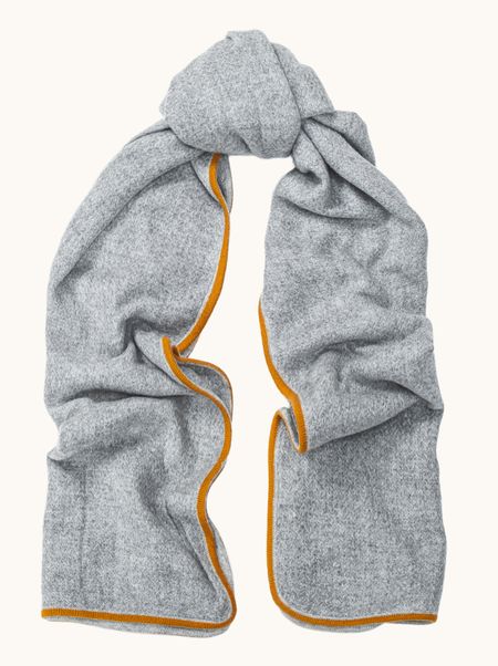 Szal kaszmir 100% szary z lamówką 70x180 cm PREMIUM