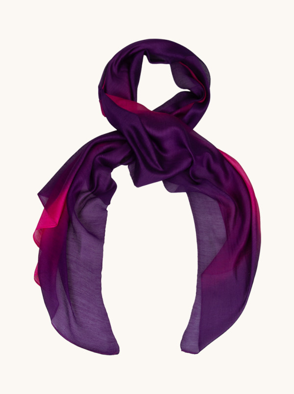 Purple and raspberry shaded evening shawl 80 cm x 190 cm