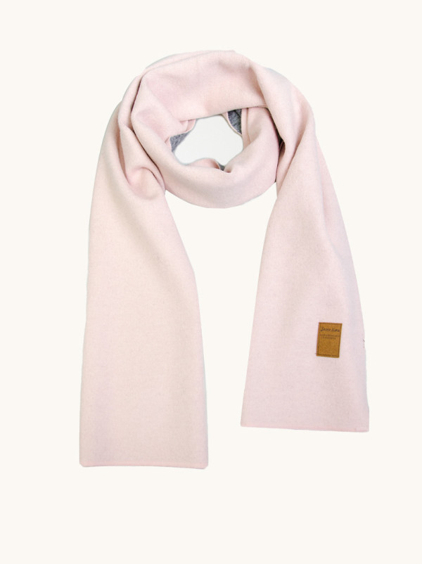 Dwustronny ciepły szal różowy 200 cm x 37 cm