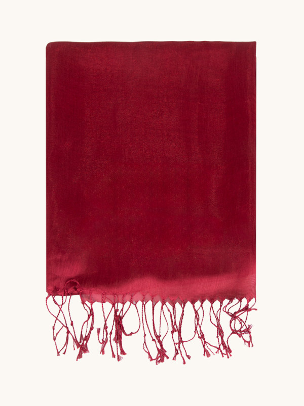 Maroon formal scarf with tassels 80cm x 200cm
