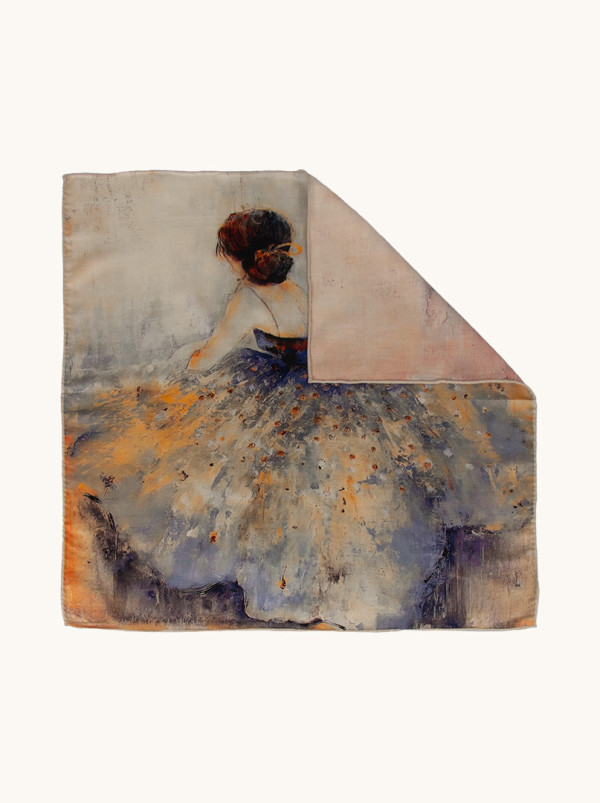 Apaszka wełna z jedwabiem baletnica 65 cm x 65 cm PREMIUM