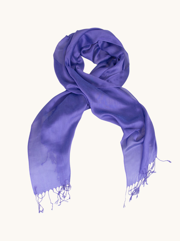 Purple evening shawl with a touch of cornflower 80cm x 200cm