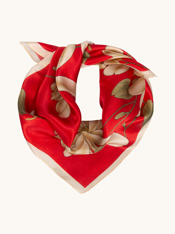 Apaszka jedwabna Kwitnąca pasja 53x53 cm