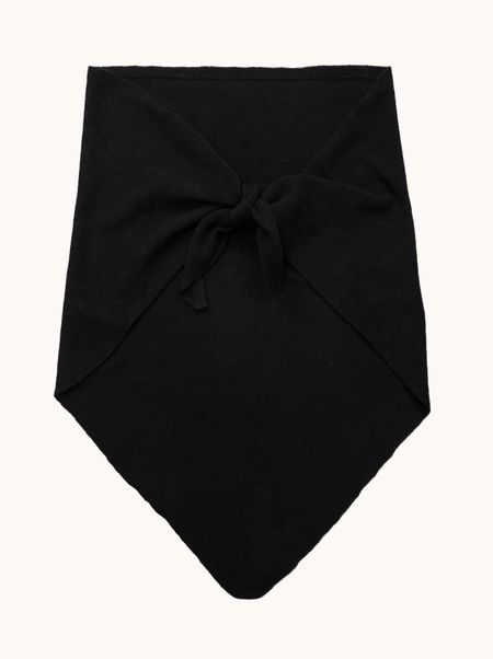 Chusta wełniana czarna NOTTE 130x130x170 cm PREMIUM