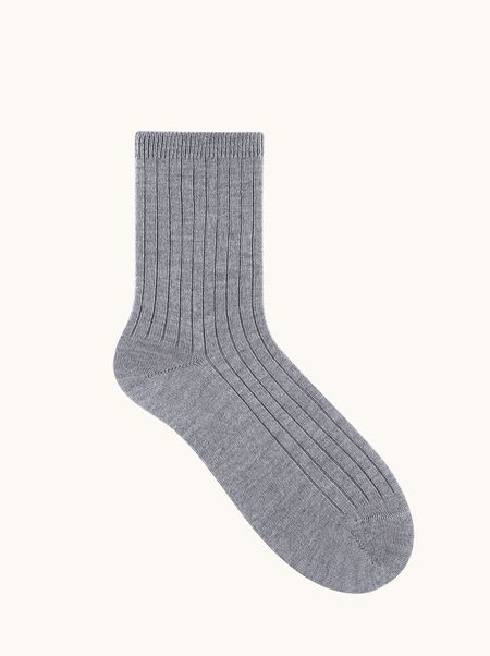 Women's merino wool gray socks - SOFT MERINO WOOL - warm, ribbed.