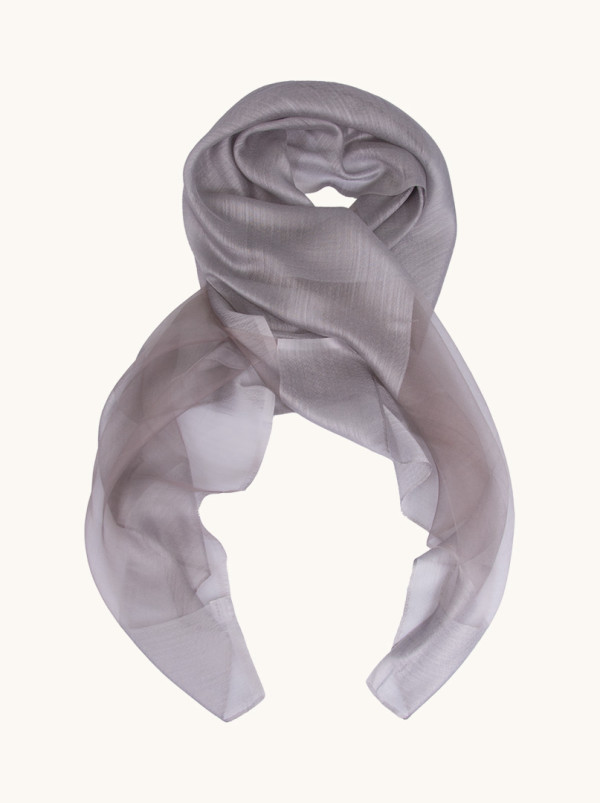 Szal wieczorowy w pasy szary 80 cm x 190 cm