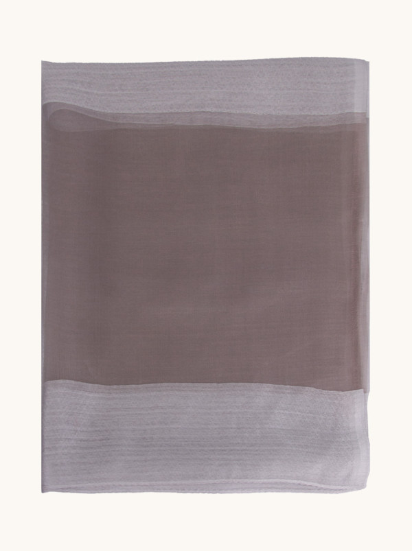 Grey striped evening shawl 80 cm x 190 cm