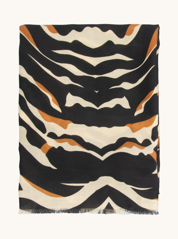 Szal 100% wiskoza z motywem zebry 90cm x 180cm
