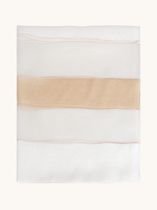 Evening shawl white with gold thread 80 cm x 190 cm