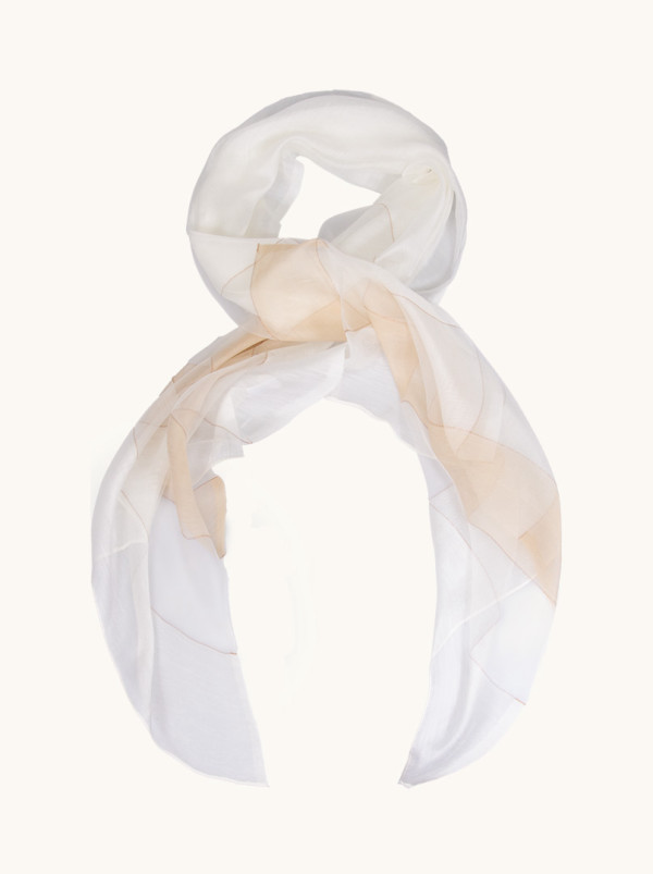 Evening shawl white with gold thread 80 cm x 190 cm