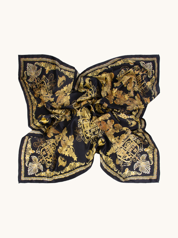 Chusta jedwabna z barokowym wzorem 110cm x110 cm