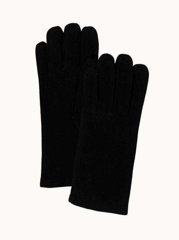 Black suede leather gloves classic