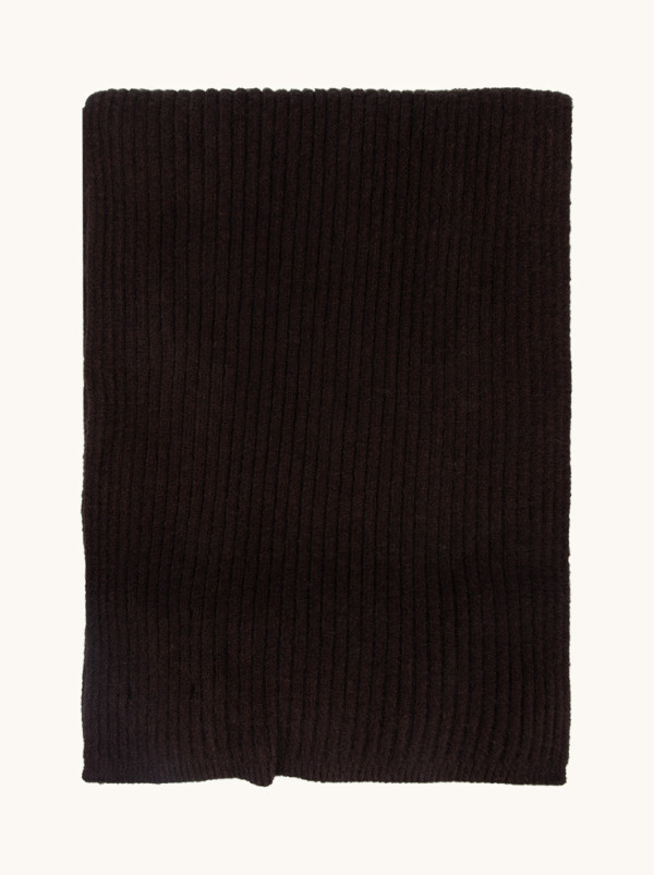 Warm brown ribbed shawl 35 cm x 220 cm