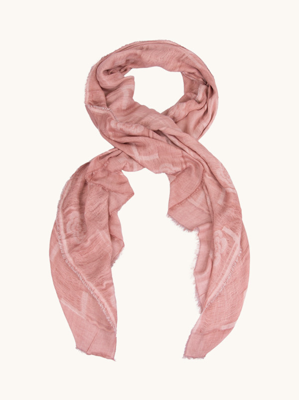 Pink floral scarf 90 cm x 210 cm