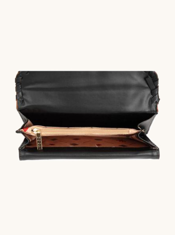 Duży portfel damski z ozdobnym akcentem DOCA