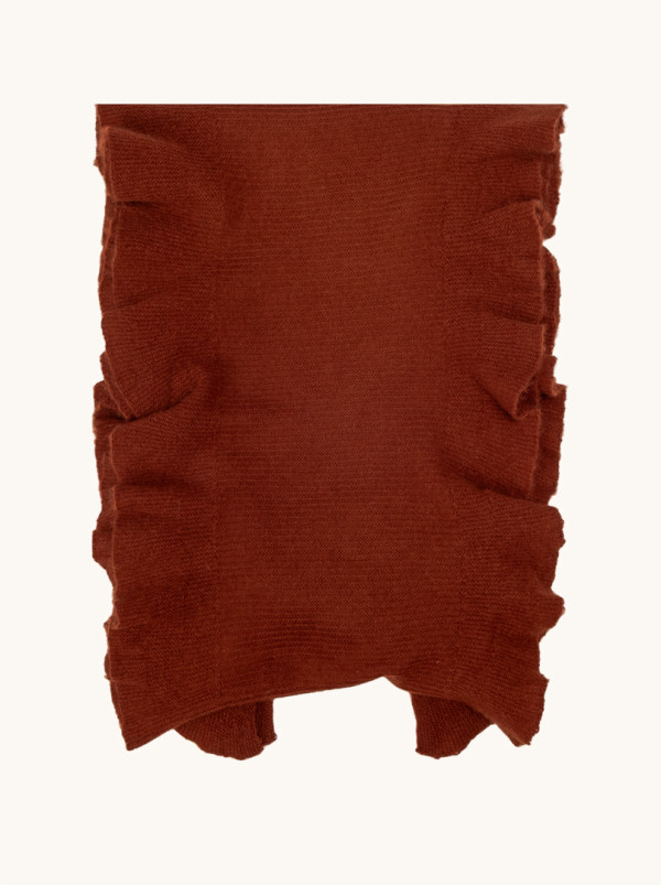 Ekskluzywny kaszmirowy szal w kolorze czerwieni miedzianej 50 cm x 220 cm PREMIUM