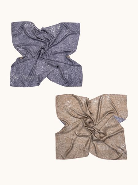 Duża chusta jedwabna dwustronna SILENTE 106x106 cm PREMIUM