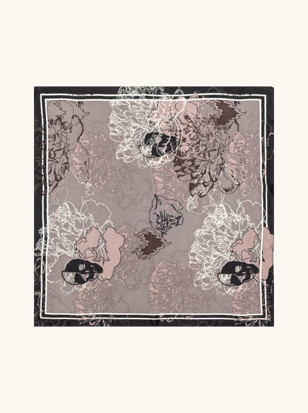 Apaszka jedwabna z szarym twistem 53x53 cm