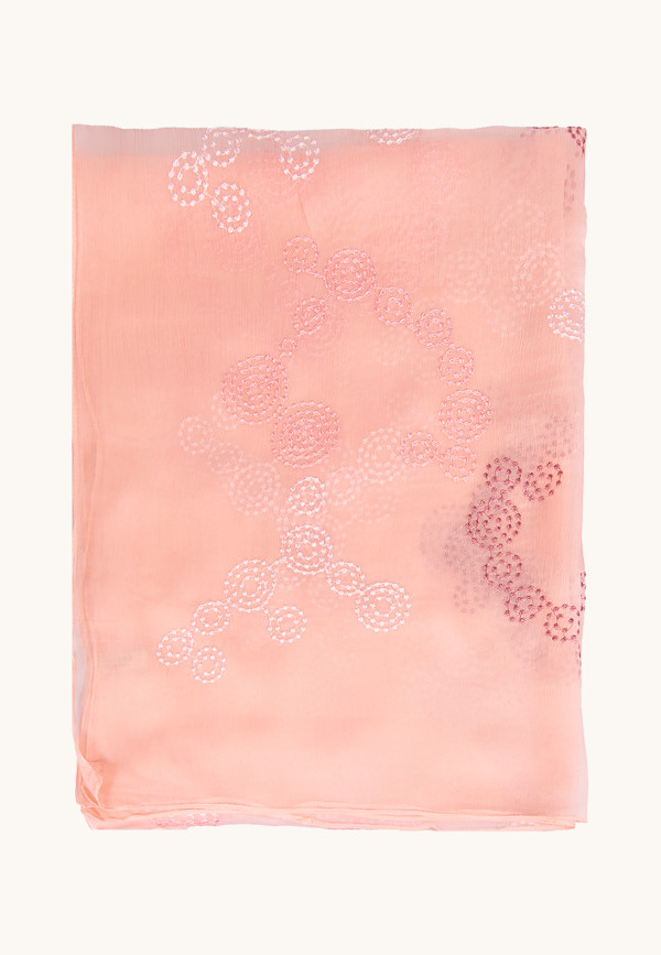 Visitor scarf in peach pink color 65cm x 180cm