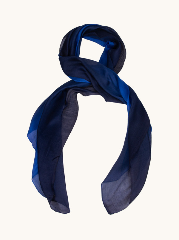 Szal wieczorowy cieniowany granatowy 80 cm x 190 cm