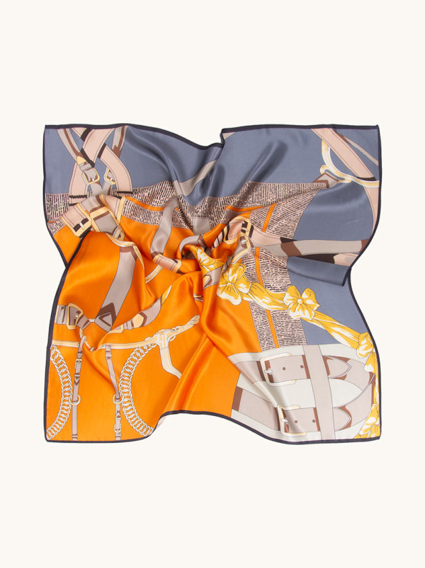 Apaszka jedwabna inspirowana światem jeździectwa 90 cm x 90 cm