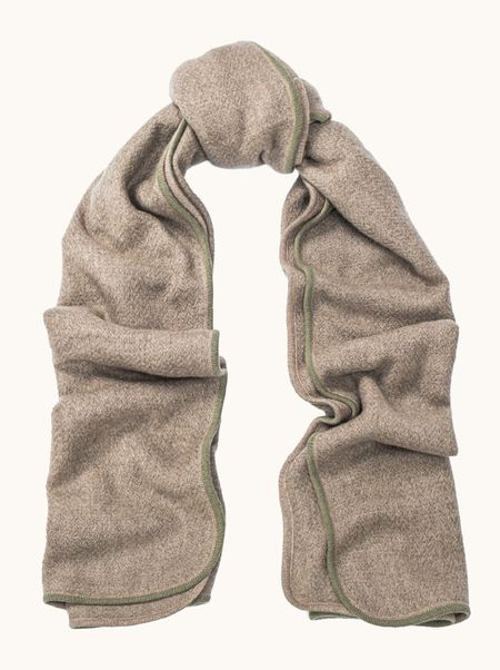 100% mink-colored cashmere scarf with trim 70x180 cm PREMIUM
