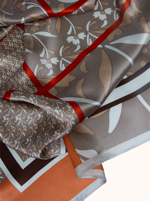 Silk scarf with flowers