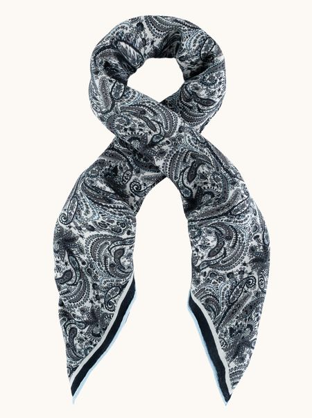 Apaszka kaszmir z jedwabiem z motywem paisley 90x90 cm