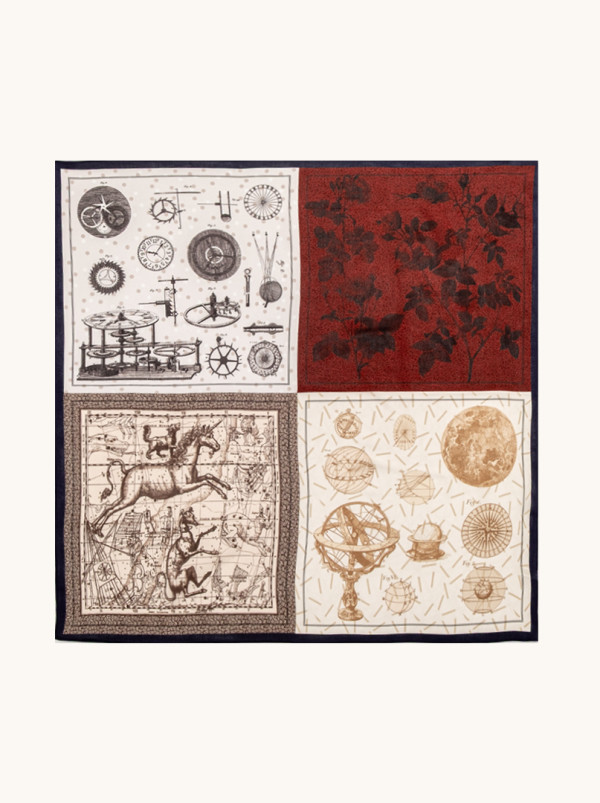 Apaszka jedwabna bordowa Tajemniczy Atlas 65x65 cm