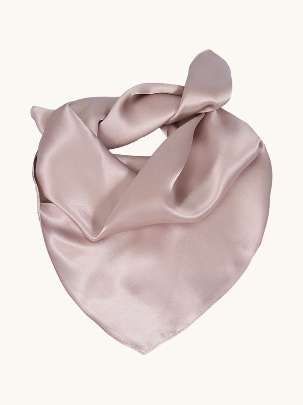 Silk gavroshka powder pink 53 cm x 53 cm