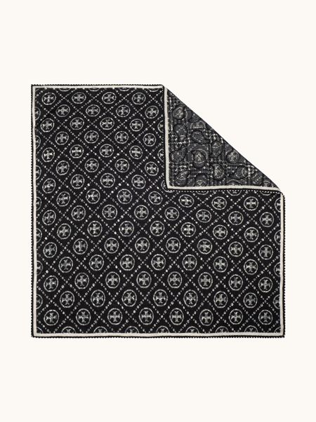 Apaszka wełna z jedwabiem klasyczna czarna 90x90 cm