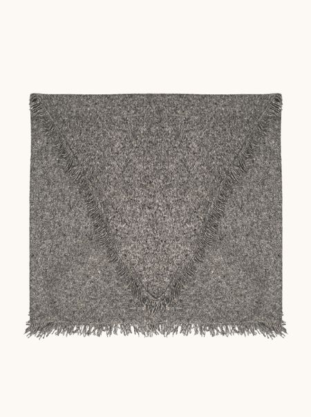 Chusta wełniana z frędzlami ARDESIA 140x140x190 cm PREMIUM 