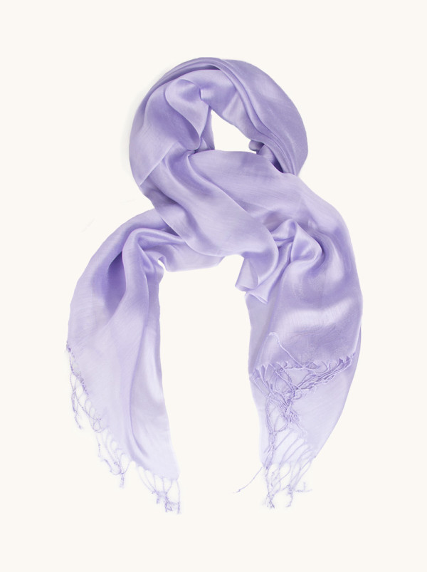 Szal wizytowy fioletowy z frędzlami 80cm x 200cm