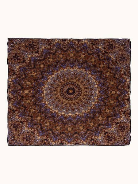 Apaszka wełna z jedwabiem z motywem geometrycznym 65x65 cm 