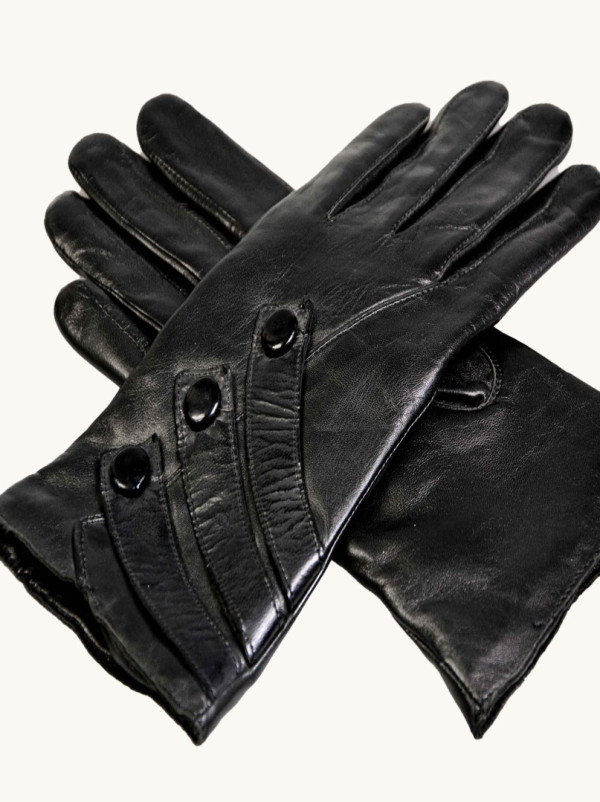 Rękawiczki skórzane z guziczkami S
