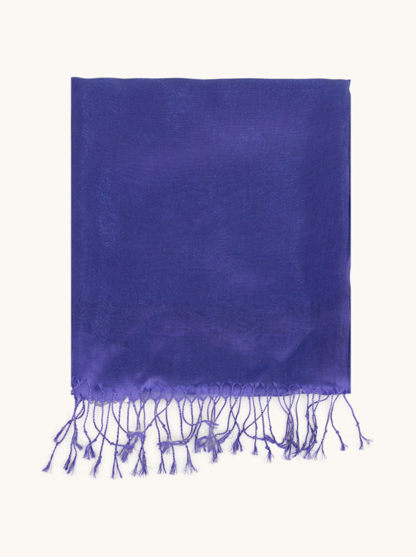 Purple evening shawl with a touch of cornflower 80cm x 200cm