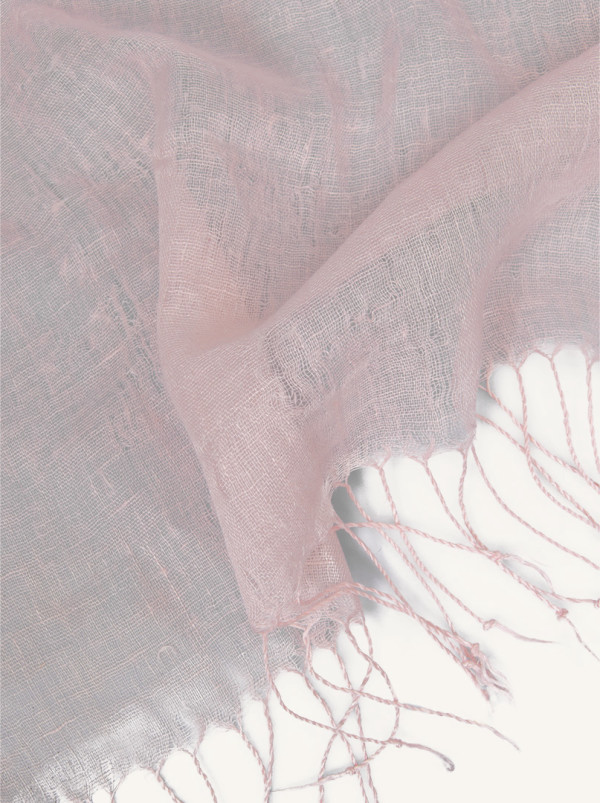 Scarf 100% linen in light pink 65 x 200cm