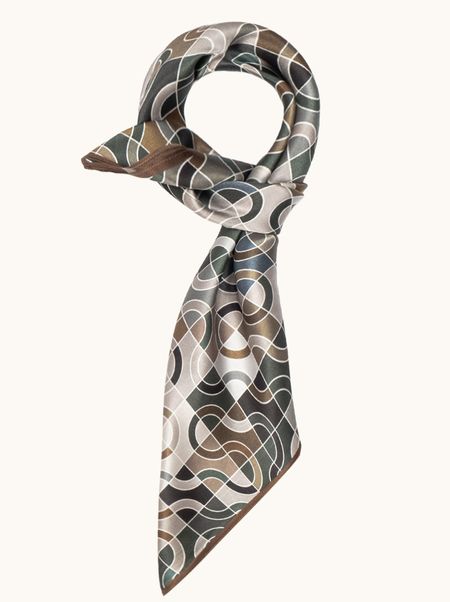 Apaszka jedwabna z geometrycznym wzorem 70x70 cm