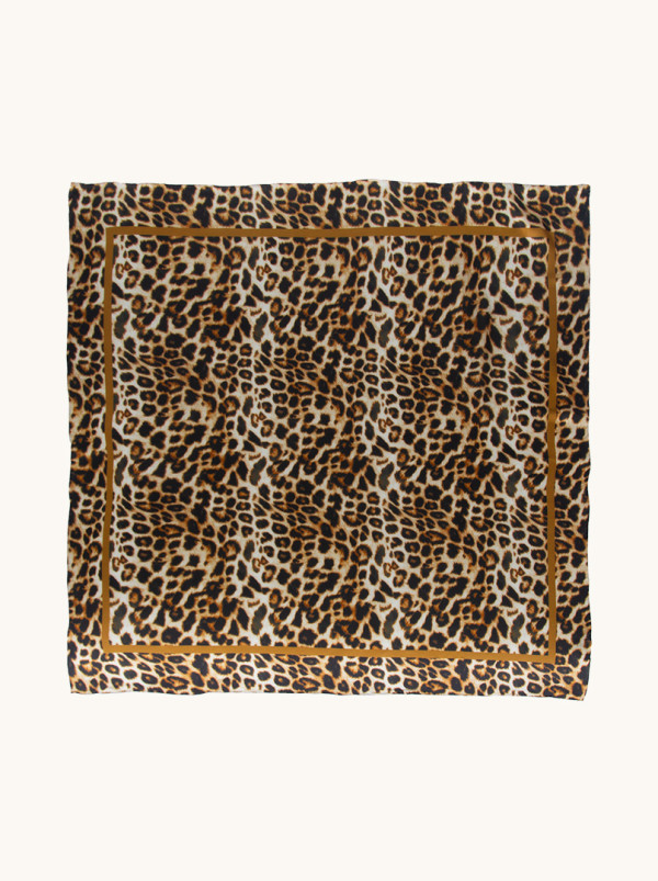 Duża apaszka jedwabna Dzika elegancja 90cm x 90cm